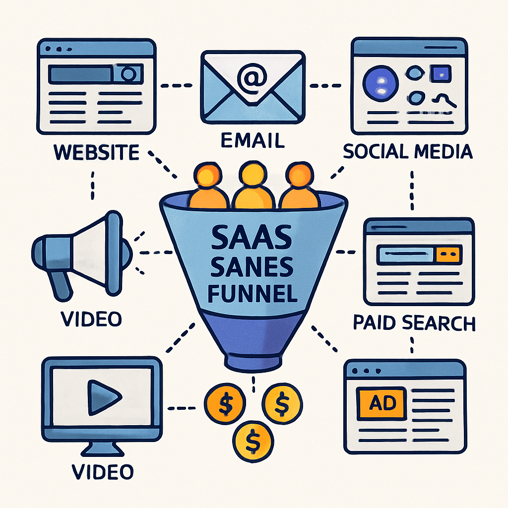 descubra estratégias multicanal eficazes para melhorar seu funil de vendas SaaS. aprenda como integrar várias plataformas e otimizar o engajamento do cliente para aumentar conversões e receitas.